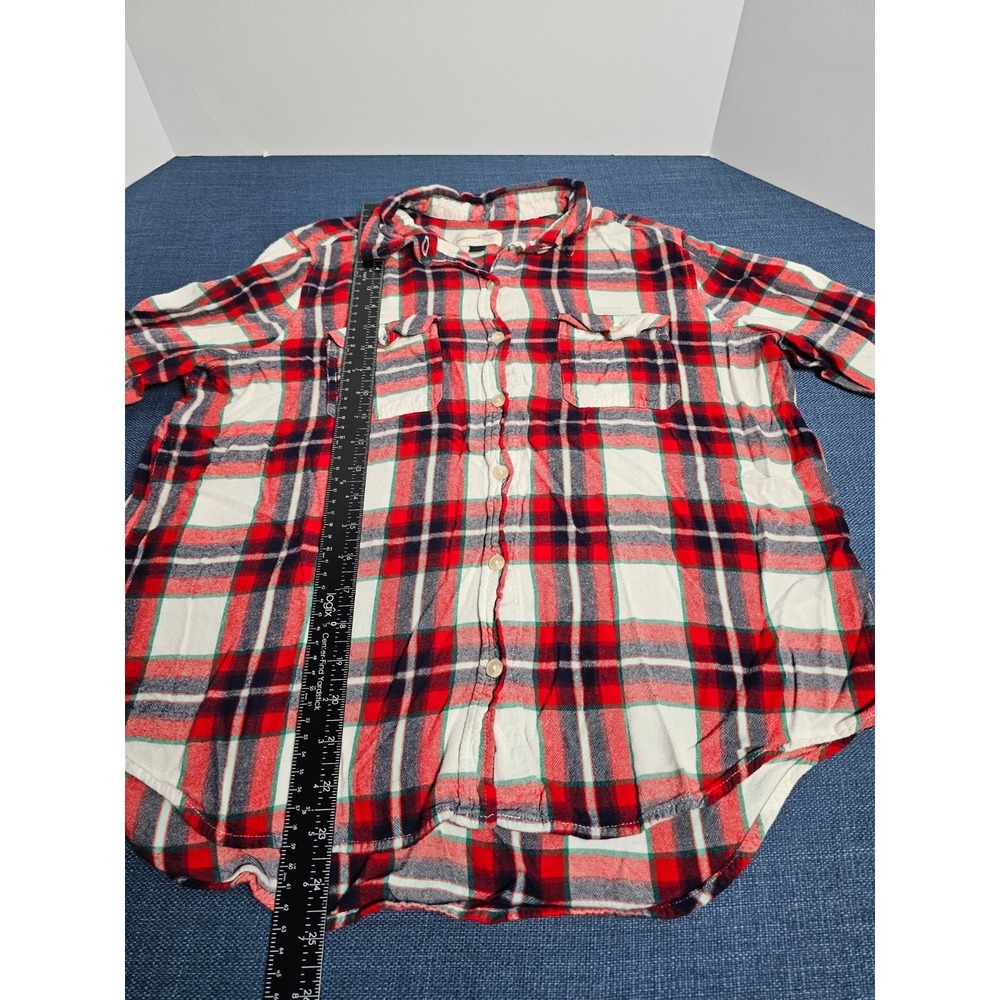 Universal Thread Flannel Shirt Men Large Multicolor Plaid Flap Pockets Button Up